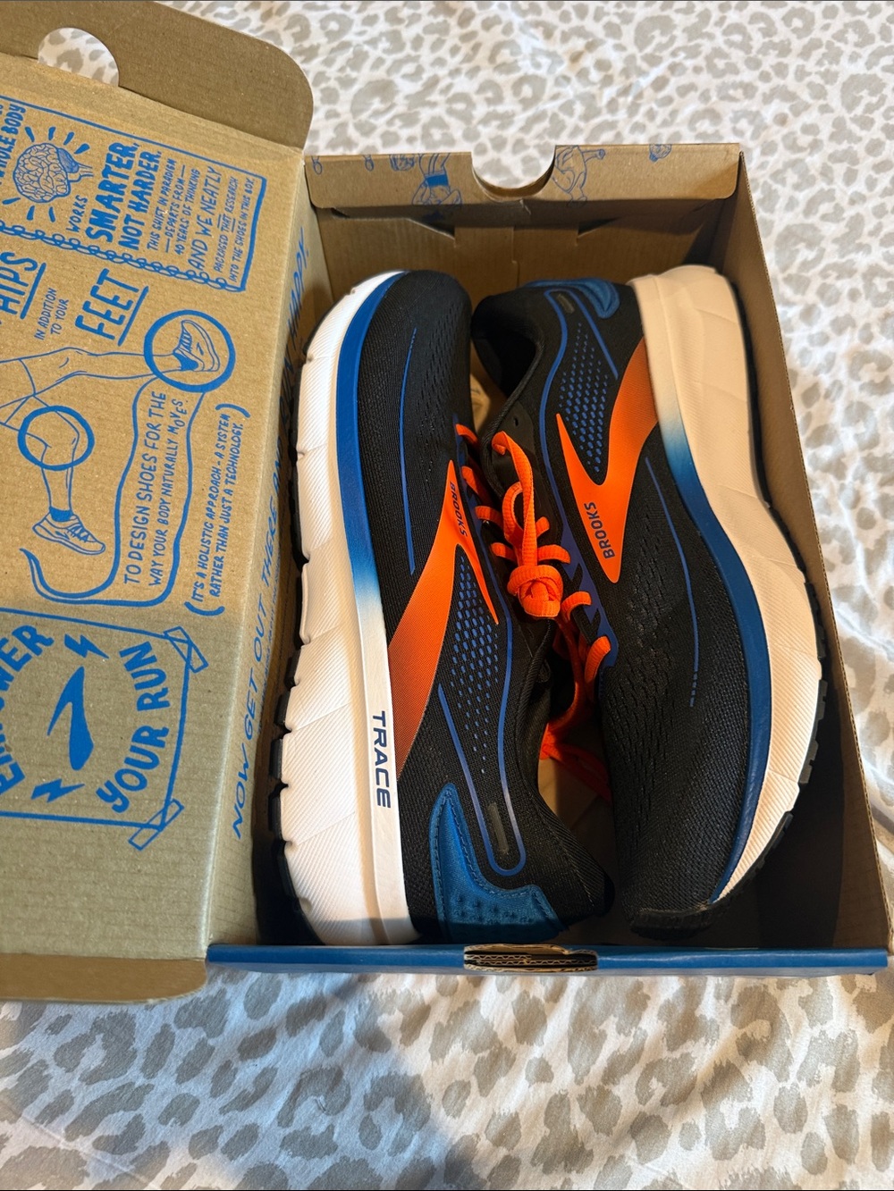 Brooks Men's Athletic Shoes in Black with Orange and Blue Accents
